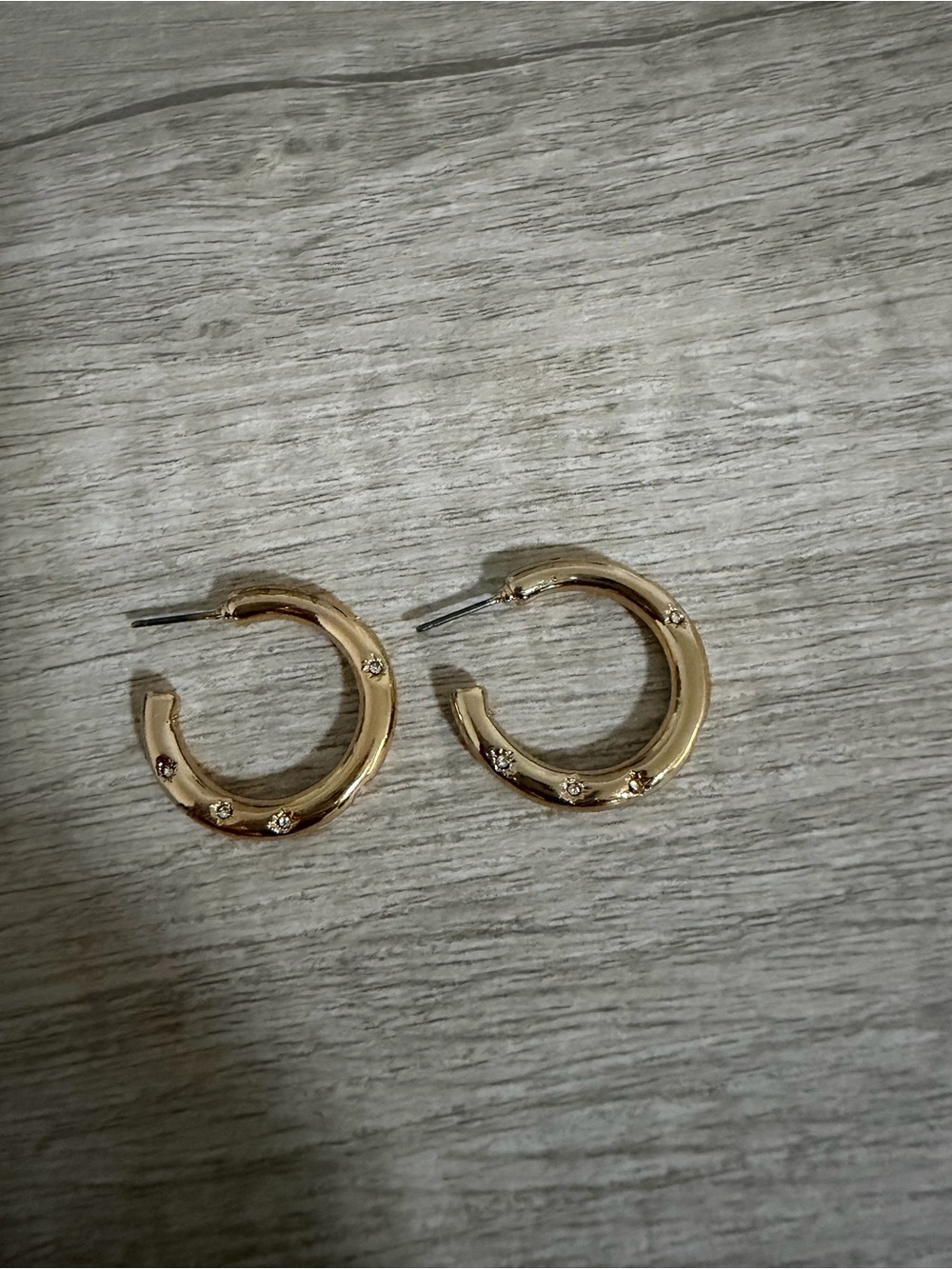 Gold Crystal-Accent Hoop Earrings - Women Jewelry